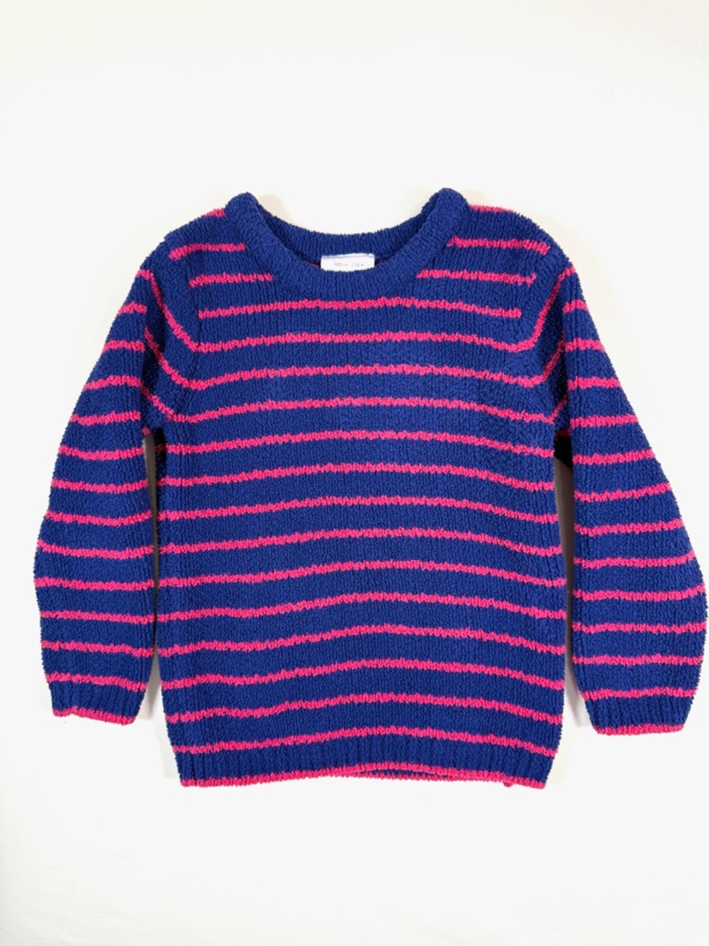 HANNA ANDERSSON Stripe Sherpa Fleece Pullover Sweatshirt Cozy Casual Preppy 4‎
